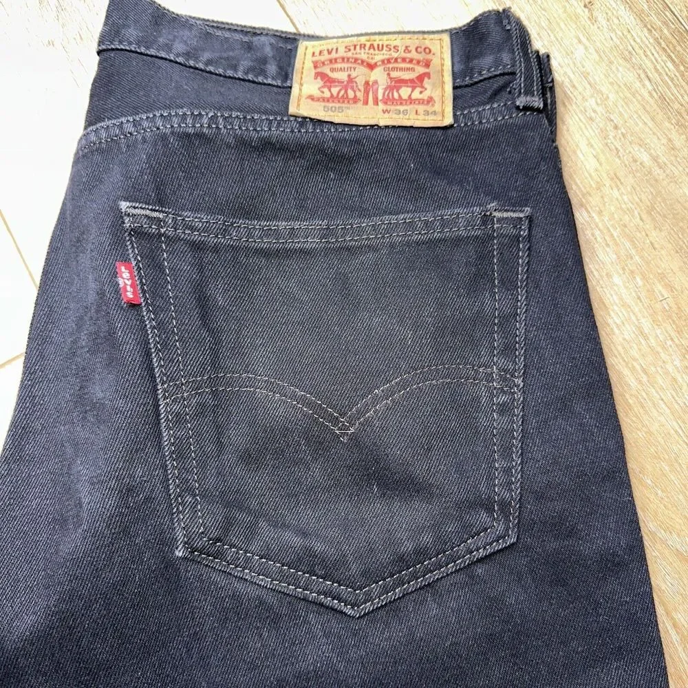Levi's 505 Men's Regular Fit Jean, 34Wx32L -‎ Black Preowned